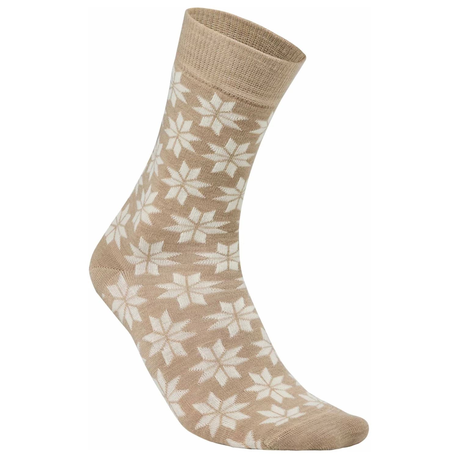 Дамски мериносови чорапи Ivanhoe of Sweden Women's Wool Sock Snowflake Merino socks - Sand