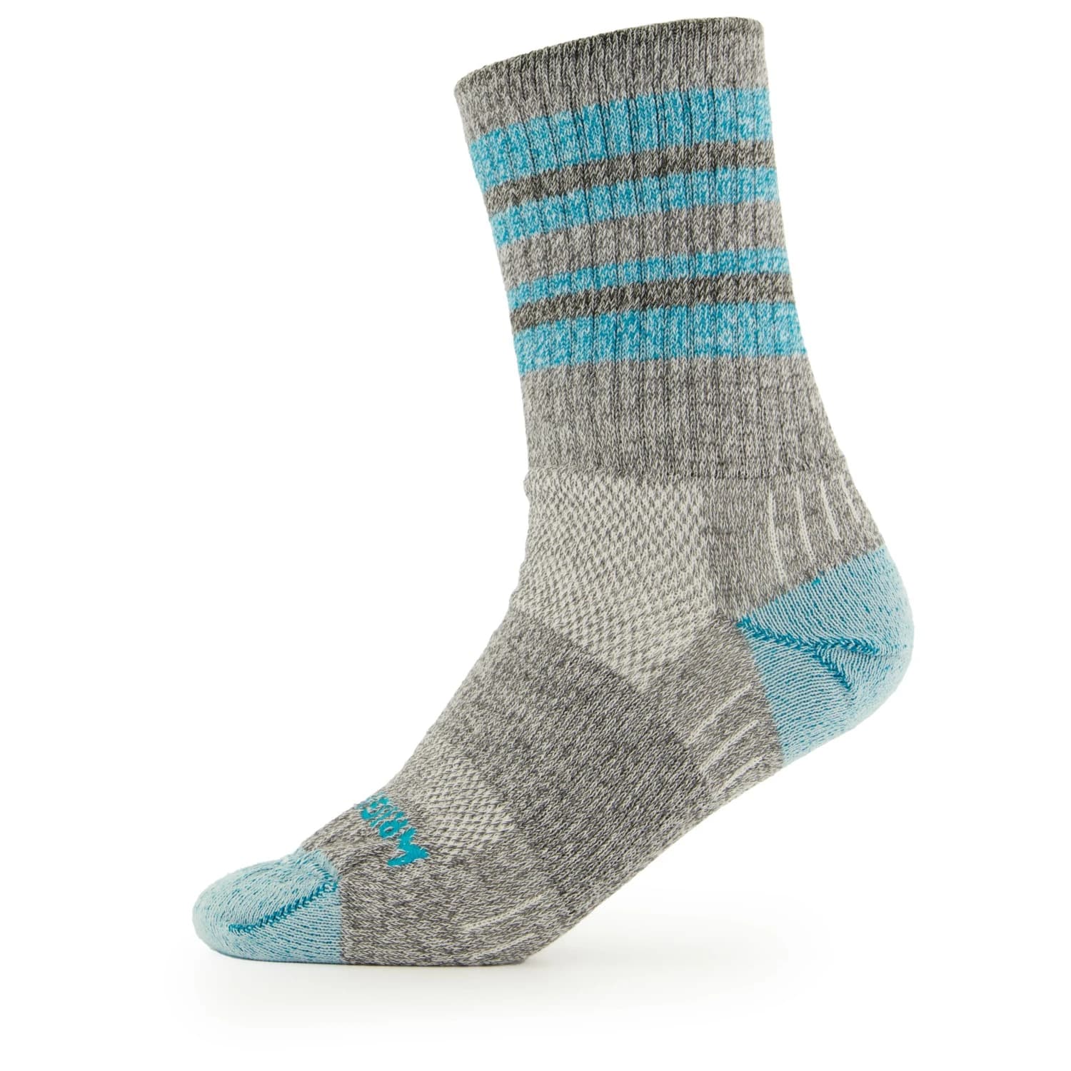 Туристически чорапи Wrightsock Escape Crew Walking socks - Turqouise Stripes