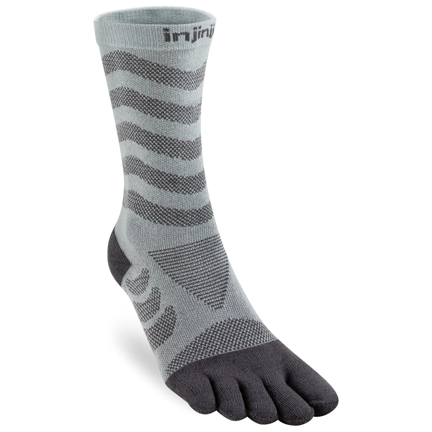 Дамски чорапи за бягане Injinji Women's Run Technical Crew Running socks - Slate