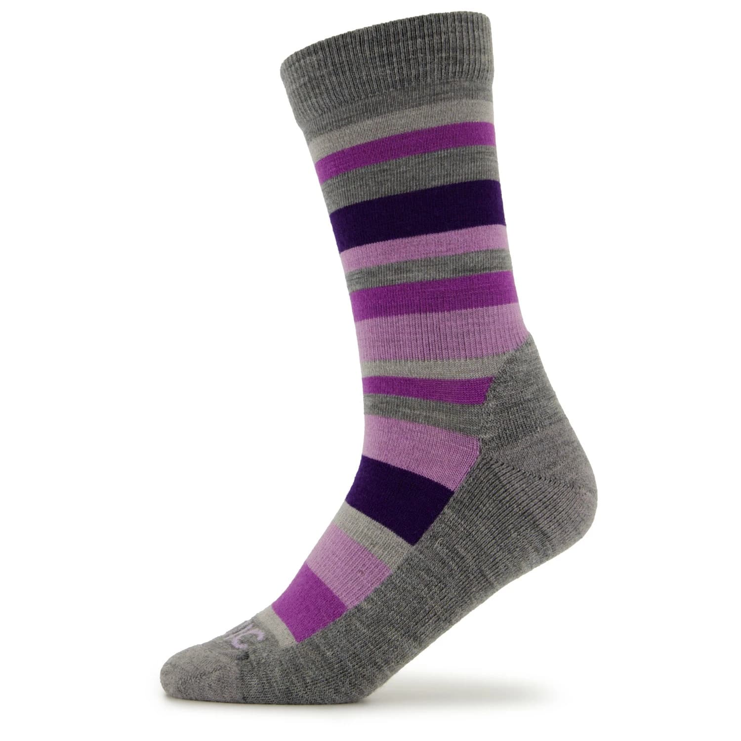 Туристически чорапи Stoic Merino Trekking Crew Socks Stripes Walking socks - Grey / Purple
