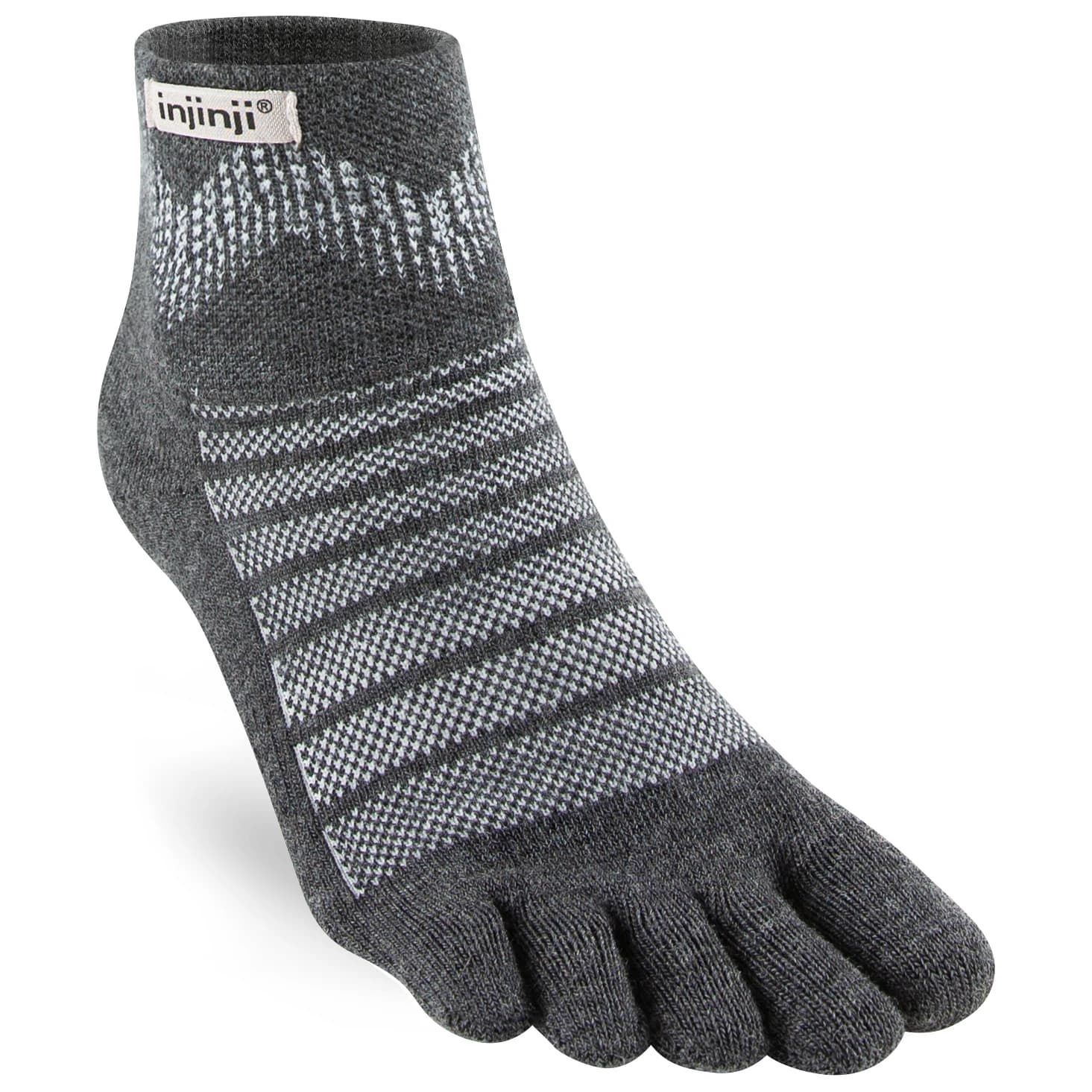Туристически чорапи Injinji Outdoor Midweight Mini-Crew Wool Walking socks - Slate