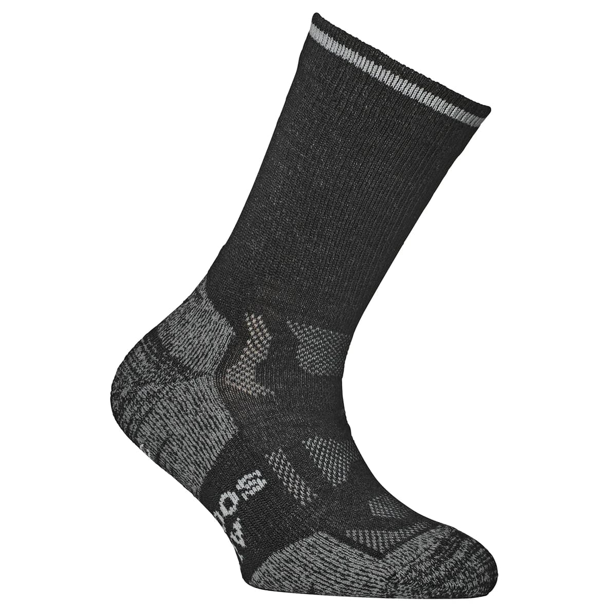 Детски туристически чорапи Alpacasocks&Co Merino Outdoor Kids Walking socks - Black / Grey Trim Trim