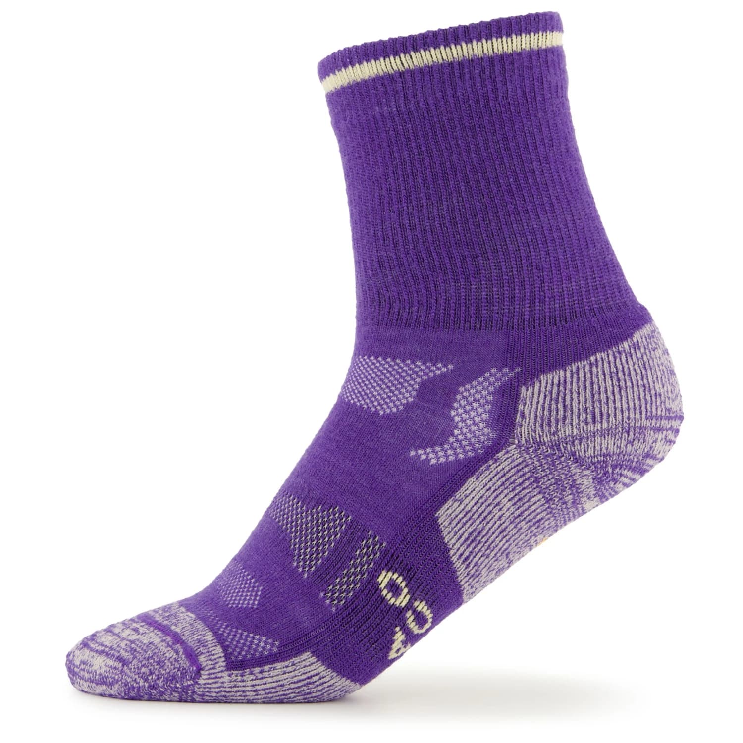 Детски туристически чорапи Alpacasocks&co Merino Outdoor Kids Walking socks - Violet / Offwhite Trim
