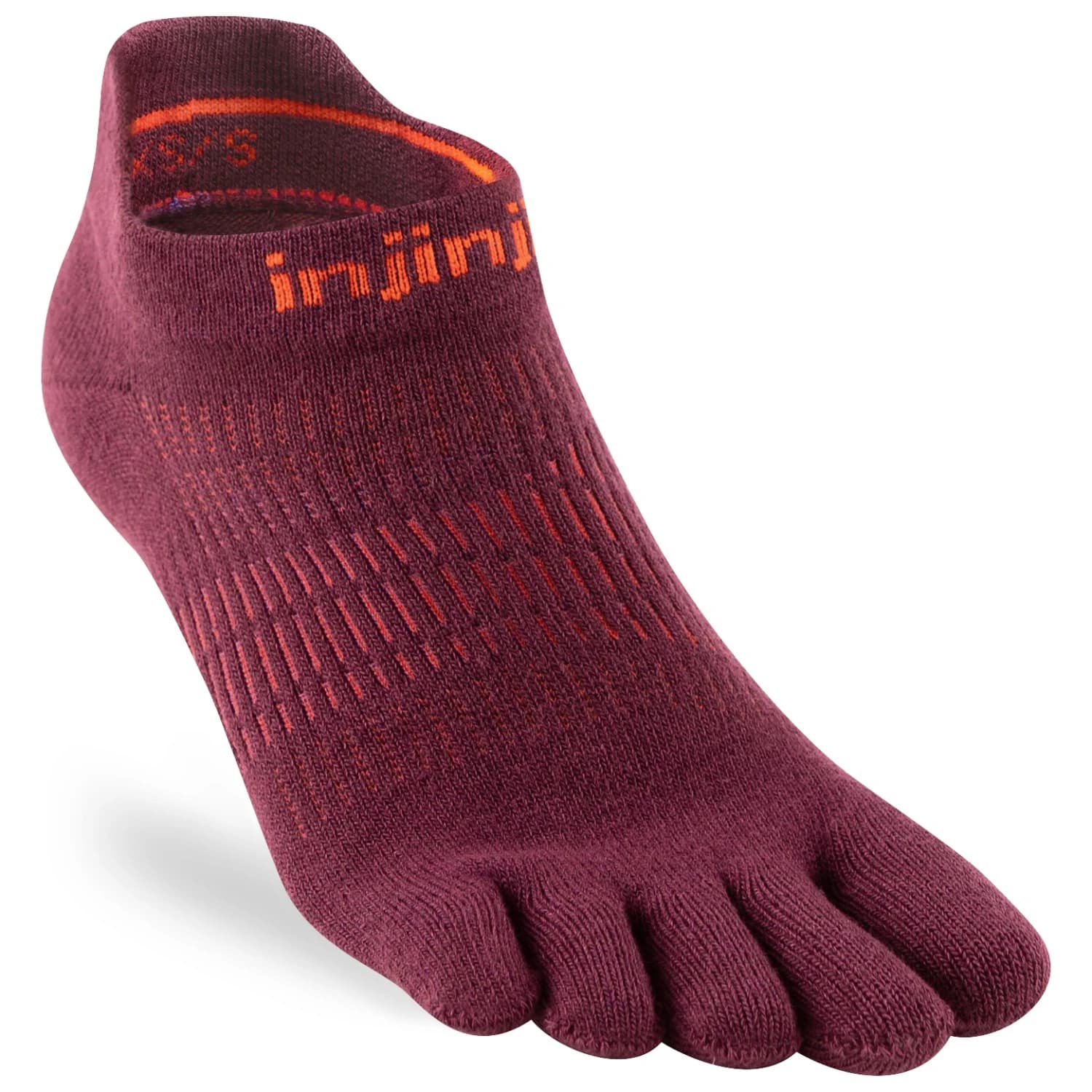 Дамски чорапи за бягане Injinji Women's Run Lightweight No-Show Running socks - Mahogany