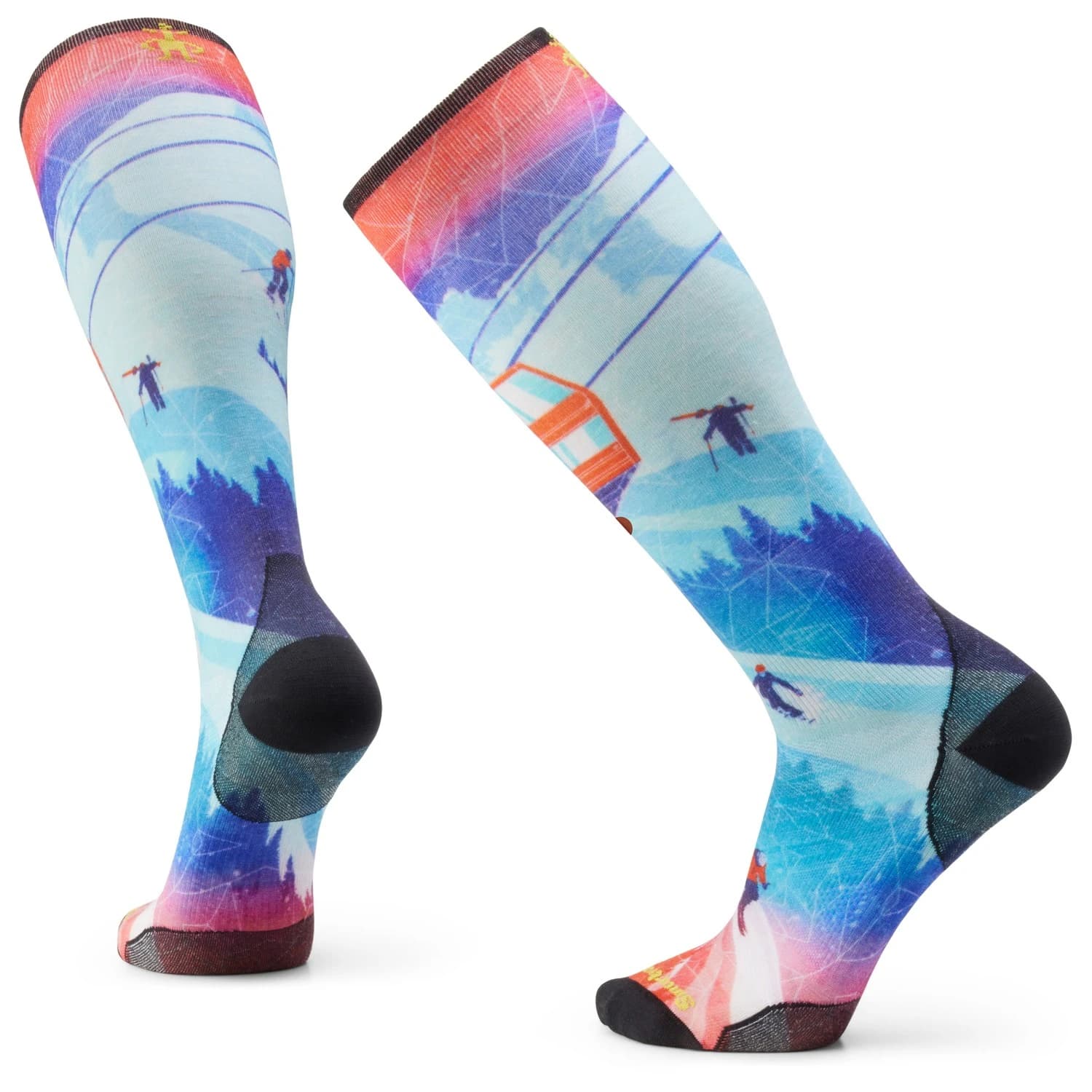 Ски чорапи Smartwool Ski Zero Cushion Ski Day Print OTC Ski socks - Laguna Blue