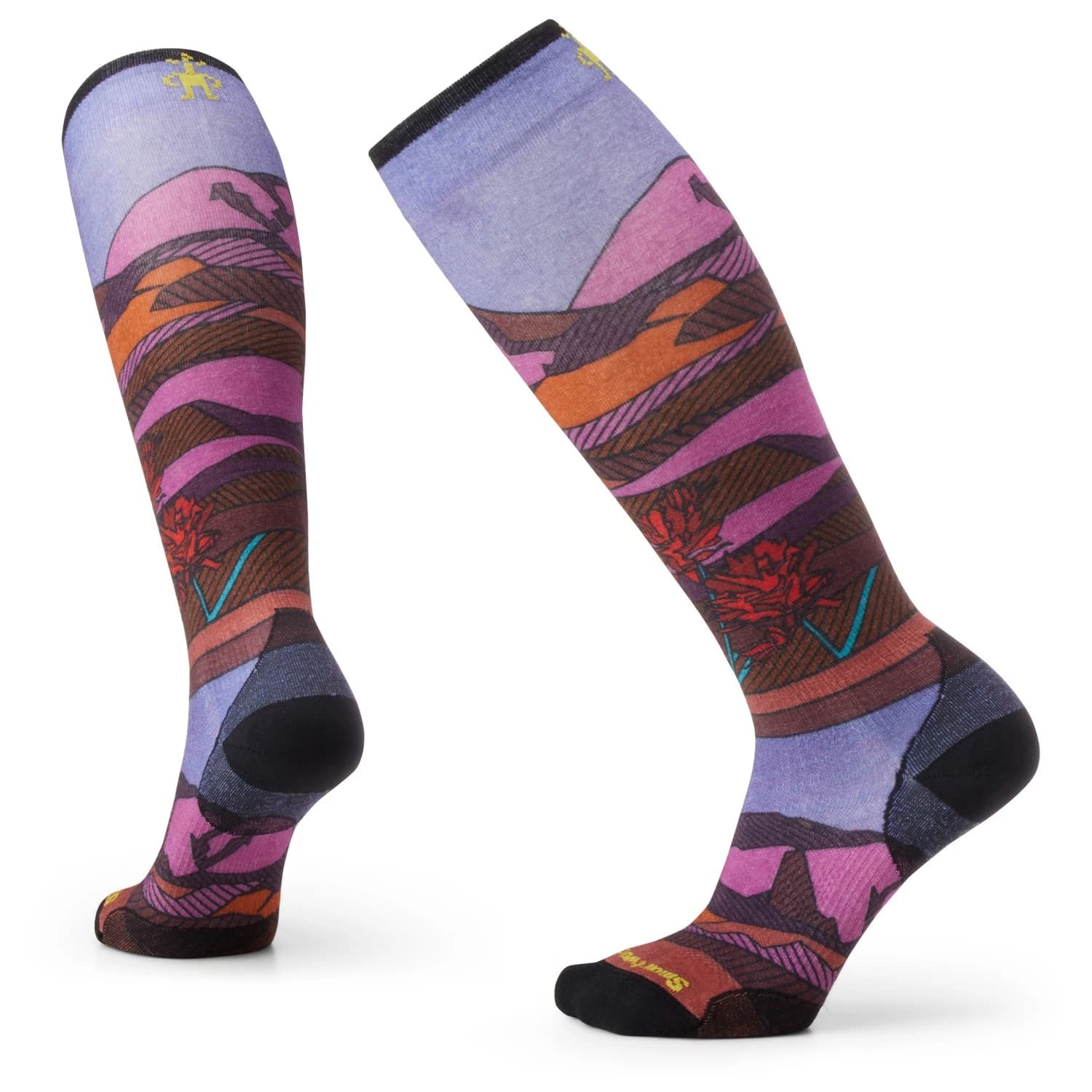 Ски чорапи Smartwool Women's Ski Zero Cushion Floral Field Print OTC Ski socks - Picante