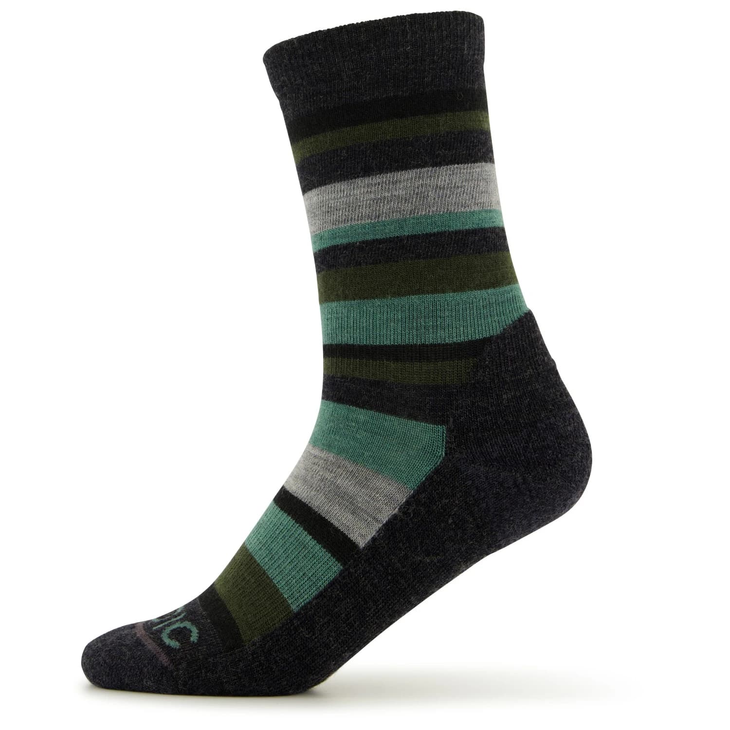 Детски туристически чорапи Stoic Kid's Merino Trekking Crew Socks Stripes Walking socks - Dark Grey / Green