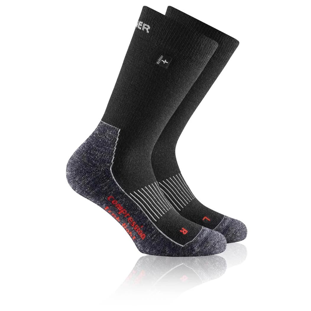 Туристически чорапи Rohner Compression Trek Light L/R Walking socks - Black