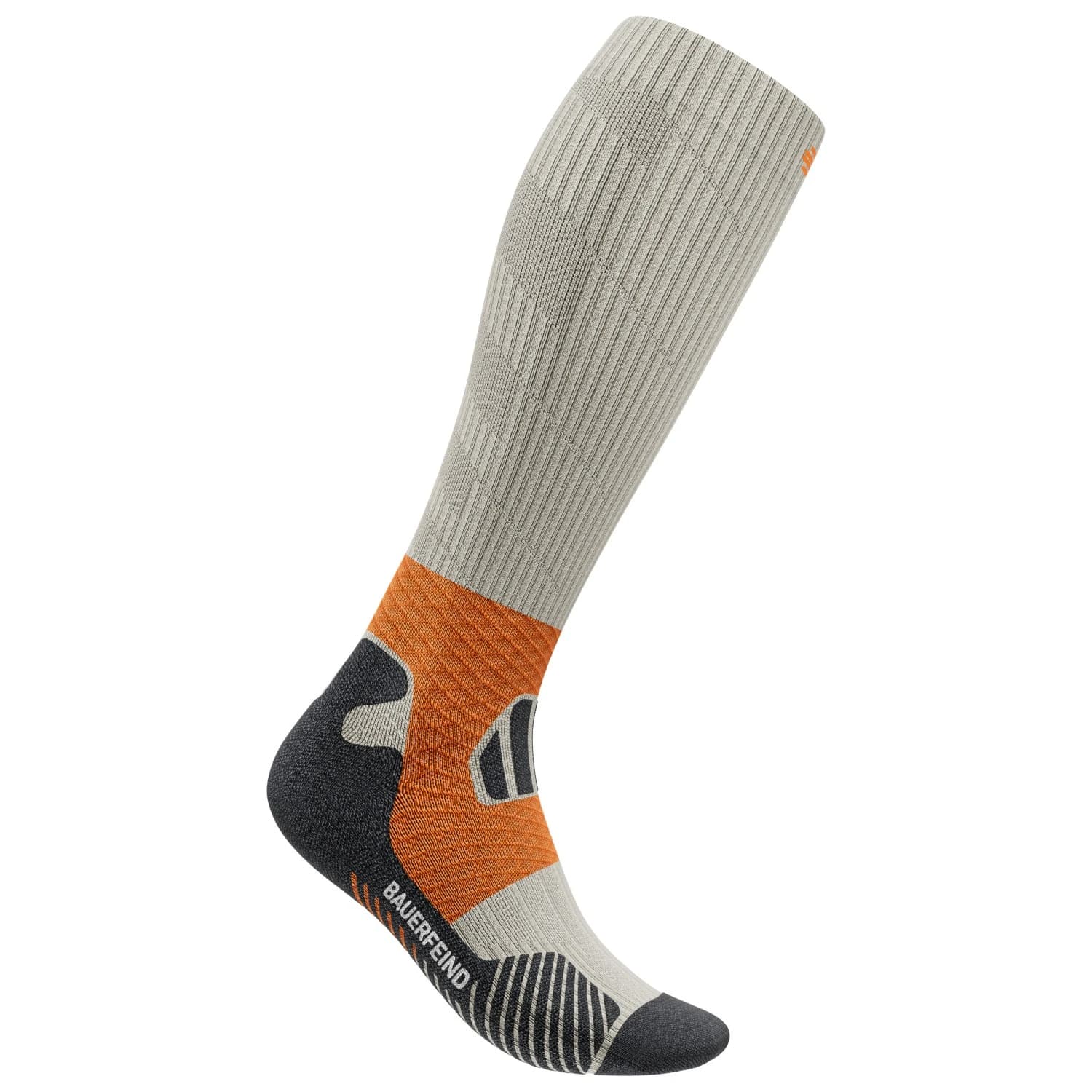 Мъжки чорапи за бягане Bauerfeind Sports Trail Run Compression Socks Running socks - Gravel Chalk