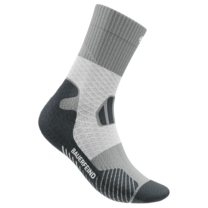 Дамски чорапи за бягане Bauerfeind Sports Women's Trail Run Mid Cut Socks Running socks - Graphite Grey