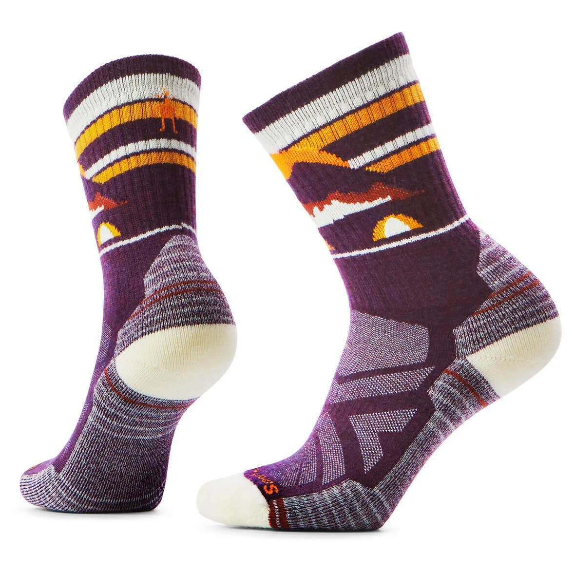 Дамски туристически чорапи Smartwool Women's Hike Light Cushion New Pattern Crew Socks Walking socks - Purple Iris