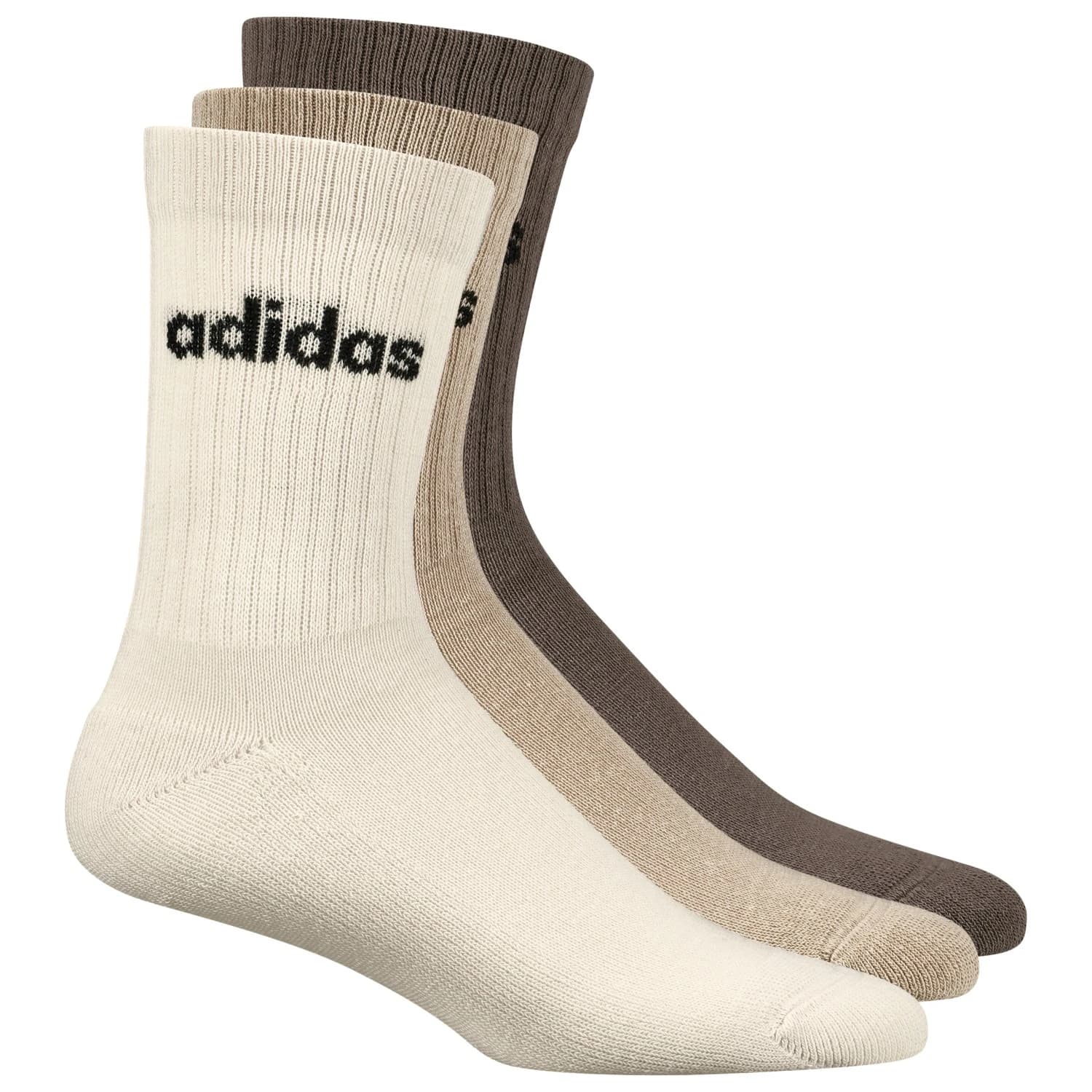 Спортни чорапи adidas Cushioned Linear Crew 3-Pack Sports socks - Wonder White / Magic Beige / Earth Strata