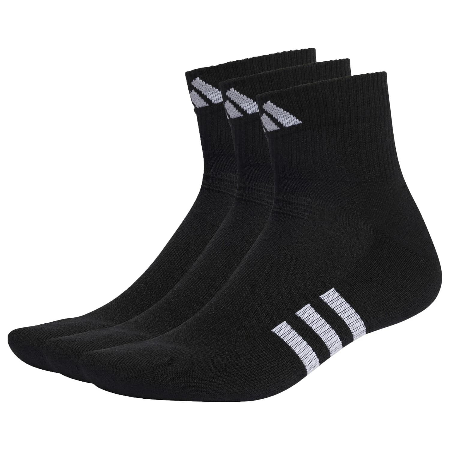 Спортни чорапи Adidas Performancef Cushioned Mid 3-Pack Sports socks - Black / Black / Black