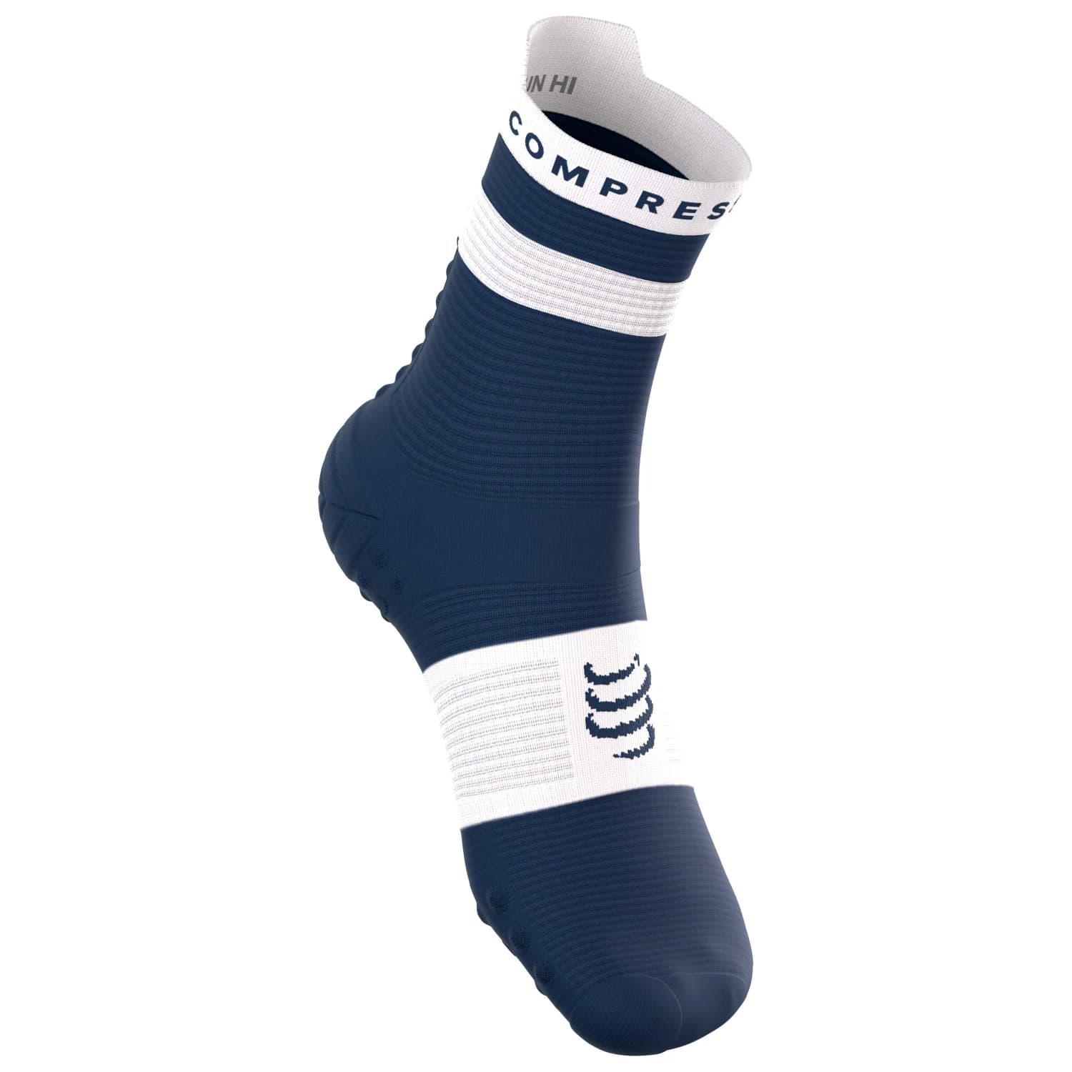 Чорапи за бягане Compressport Pro Racing Socks V4.0 Run High Running socks - Peacoat / White