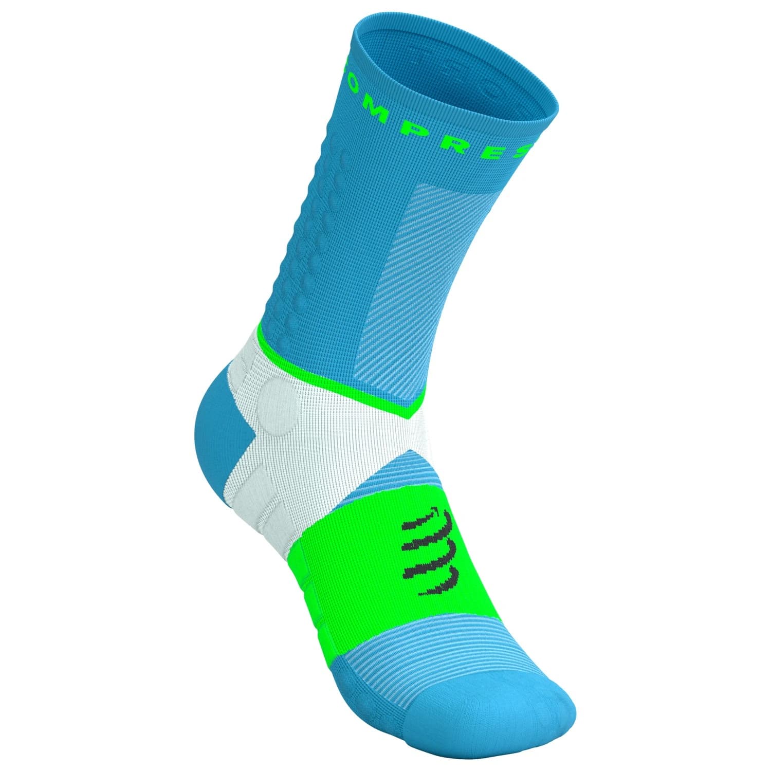 Чорапи за бягане Compressport Ultra Trail Socks V2.0 Running socks - Norse Blue / Neon Green
