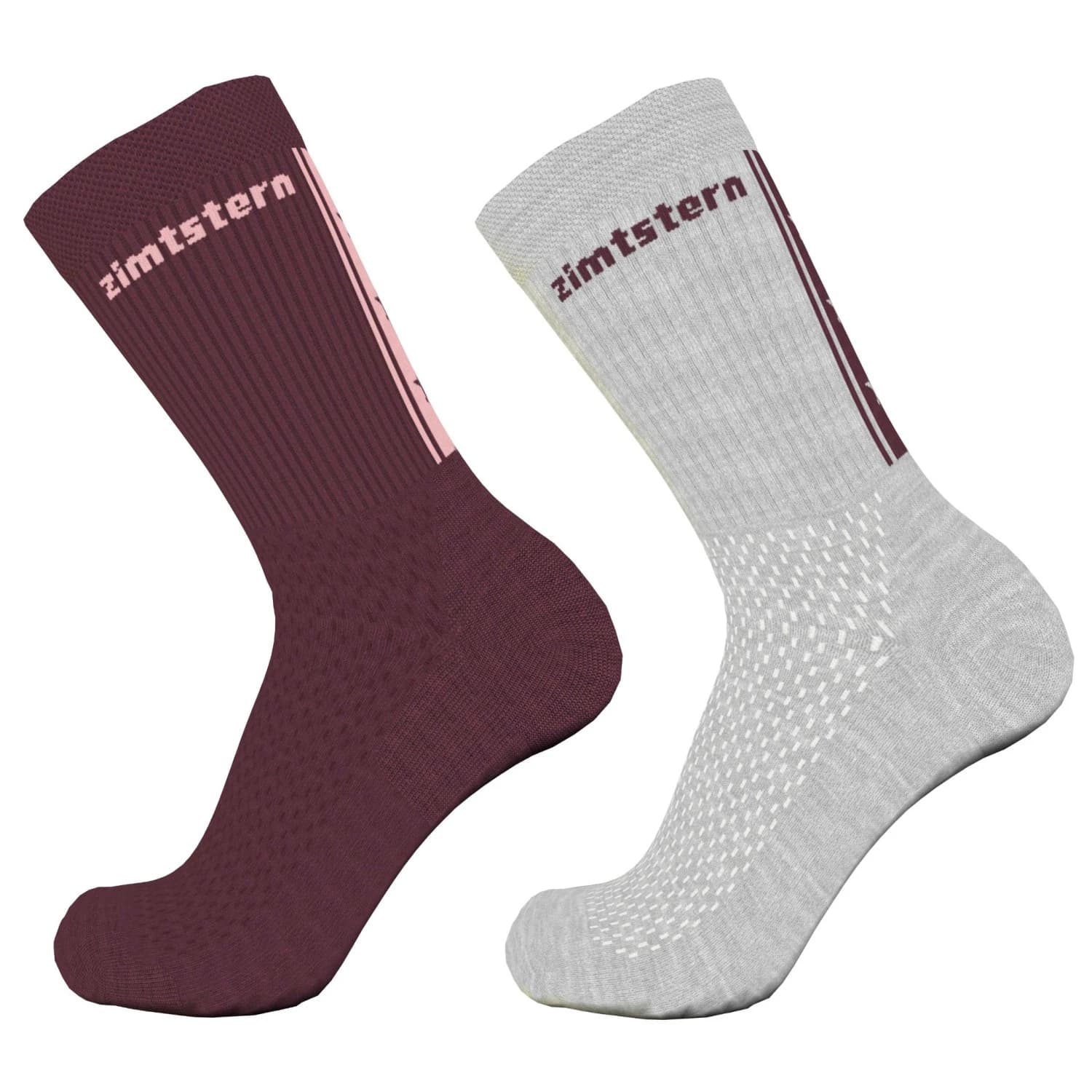 Спортни чорапи Zimtstern Starsockz 2-Pack Sports socks - Glacier Grey Melange / Windsor Wine