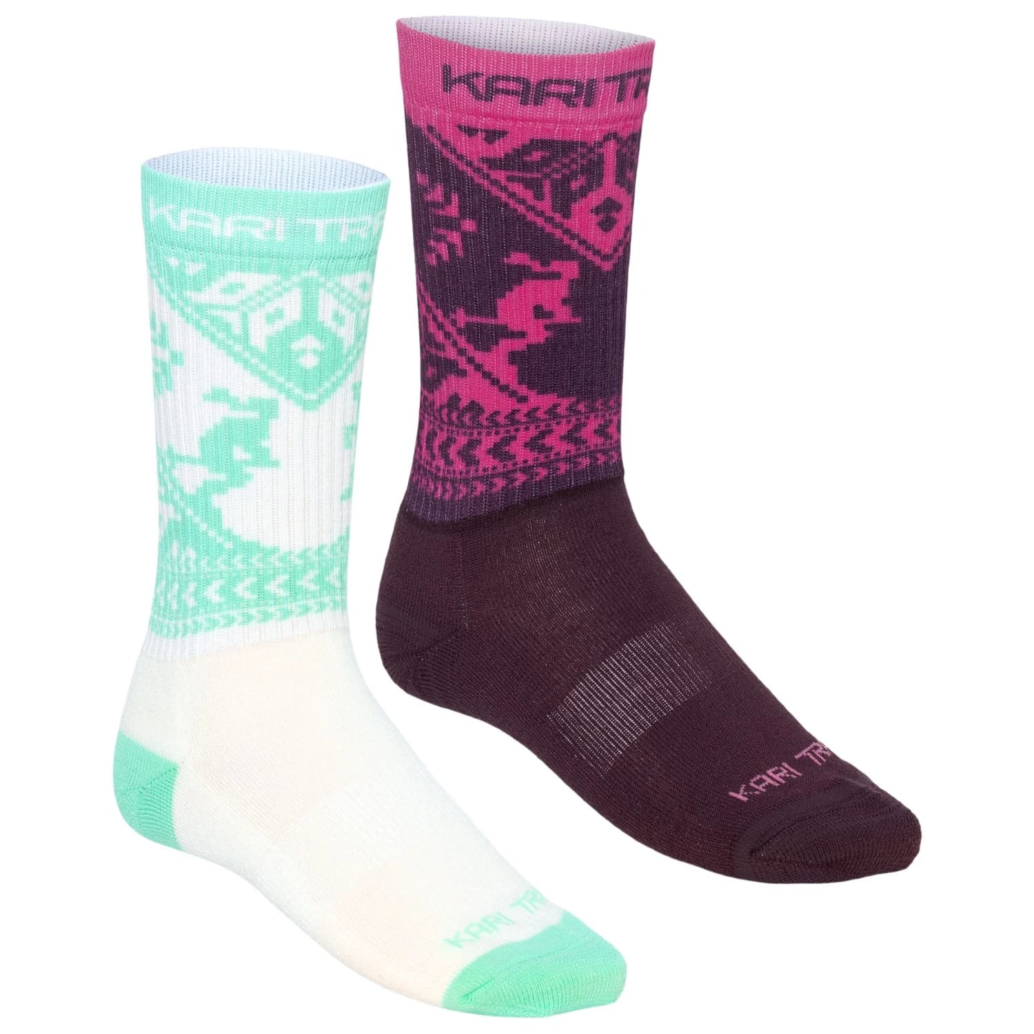 Дамски мериносови чорапи Kari Traa Women's Puffin Sock 2 Pack Merino socks - Jelly Mint