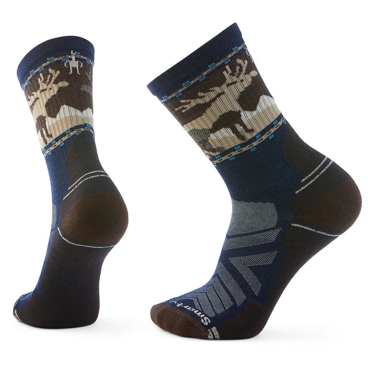 Туристически чорапи Smartwool Hike Light Cushion Mountain Moose Crew Socks Walking socks - Deep Navy