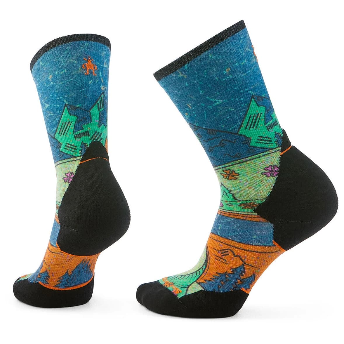 Дамски чорапи за бягане Smartwool Women's Trail Run Targtd Cush. Mountain Crew Socks Running socks - Twilight Blue