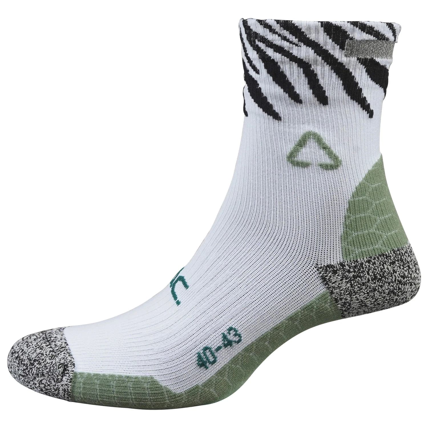 Мъжки чорапи за бягане P.A.C. 6.2 Running Reflective Pro Mid Compression Running socks - White / Zebra