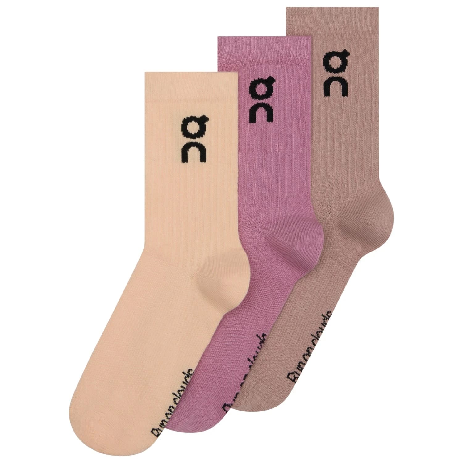 Спортни чорапи On Logo Sock High 3-Pack Sports socks - Sherbet / Rhodonite