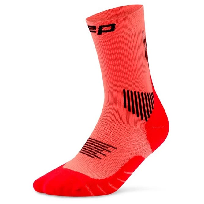 Мъжки чорапи за бягане CEP Run Socks Mid Cut 5.0 Running socks - Neon Coral