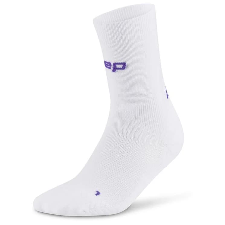 Мъжки чорапи за бягане CEP Run Ultralight Socks Mid Cut 4.0 Running socks - White