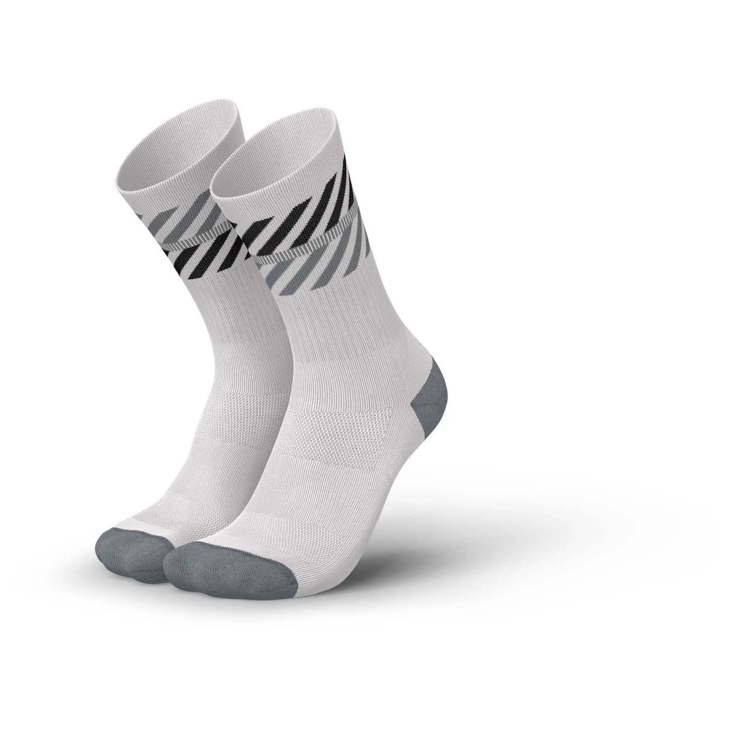 Чорапи за бягане INCYLENCE Merino Light Lanes Running socks - Light Grey Black