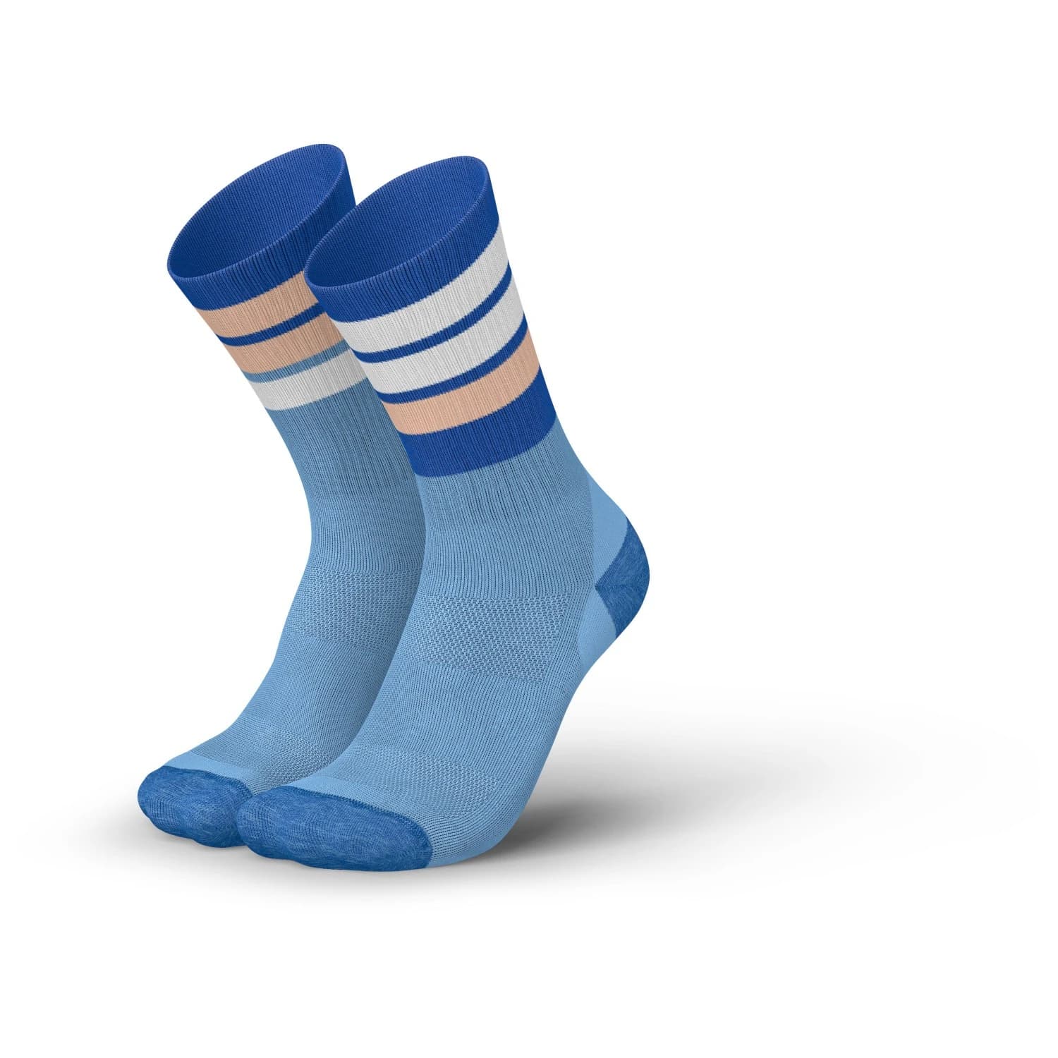 Чорапи за бягане INCYLENCE Merino Strive Running socks - Blue Light Pink