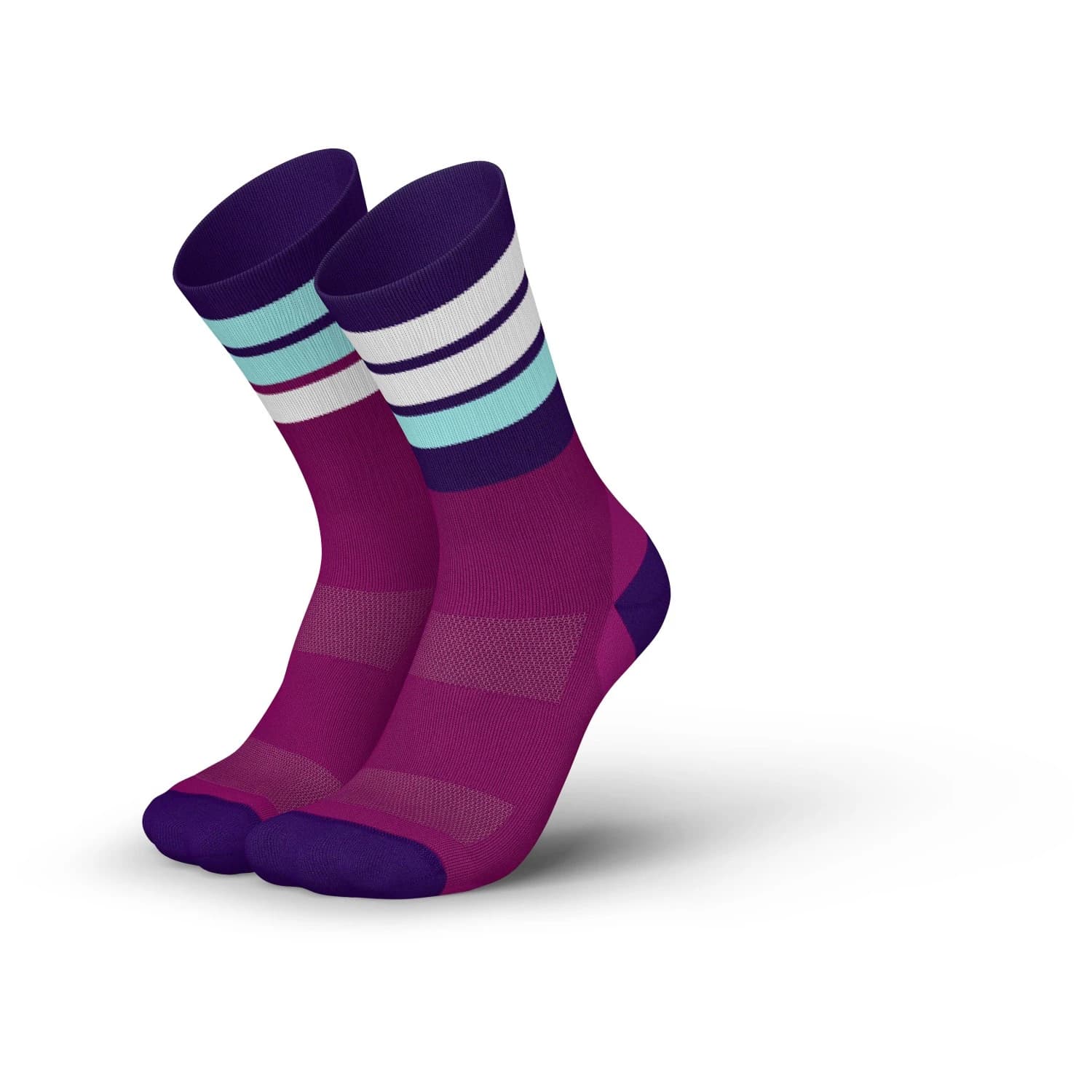 Чорапи за бягане INCYLENCE Merino Strive Running socks - Magenta Cyan