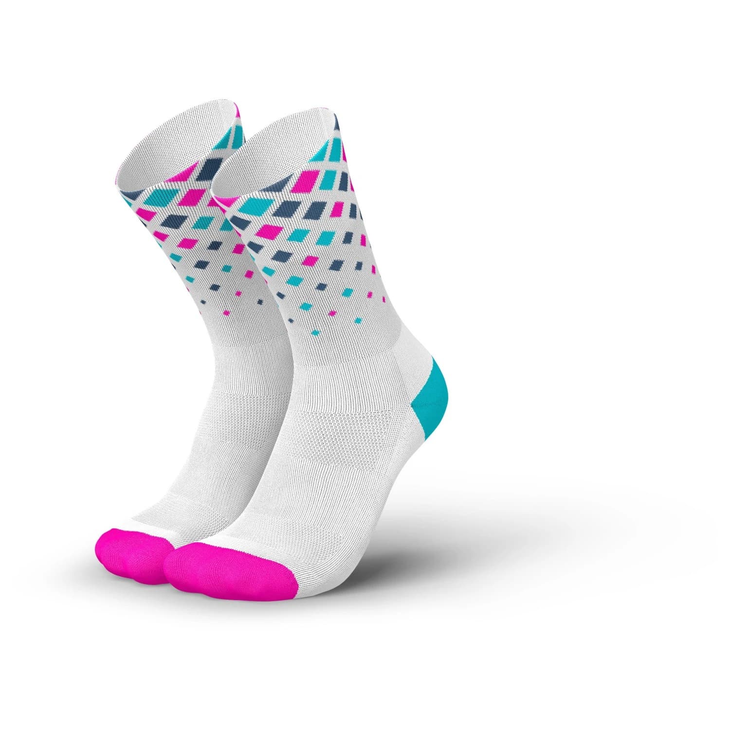 Чорапи за бягане INCYLENCE Running Crystals Running socks - White Pink Cyan