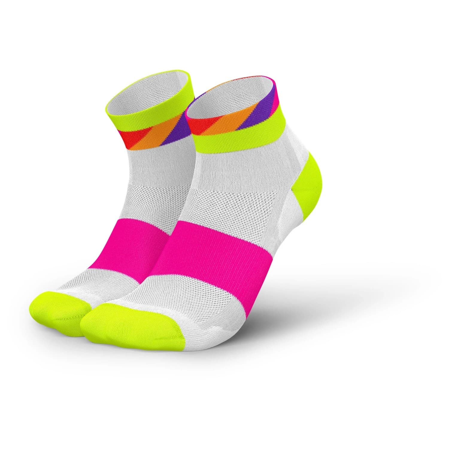 Чорапи за бягане INCYLENCE Ultralight Strides Short Running socks - White Canary