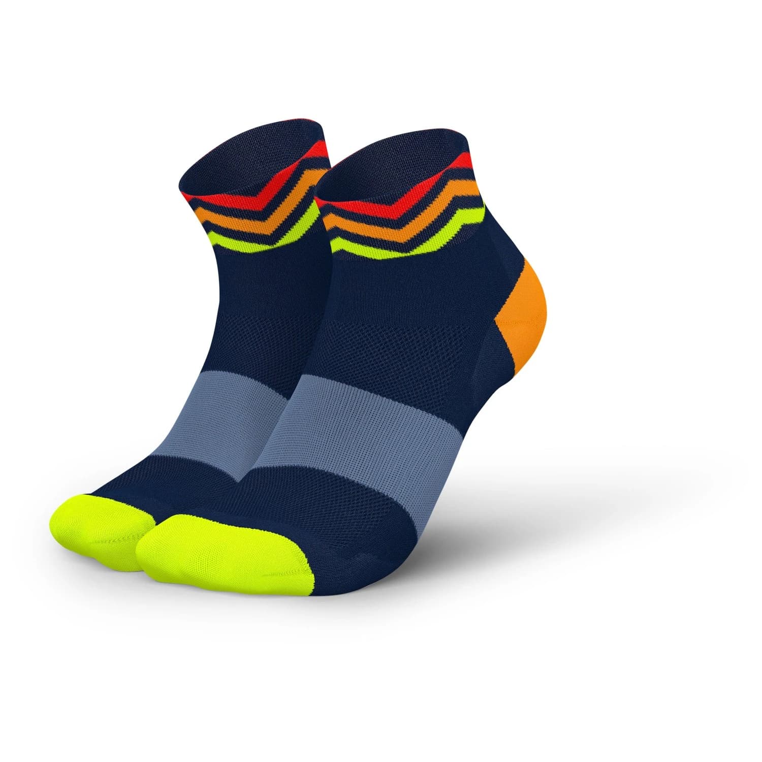 Чорапи за бягане INCYLENCE Ultralight Waves Short Running socks - Navy Orange