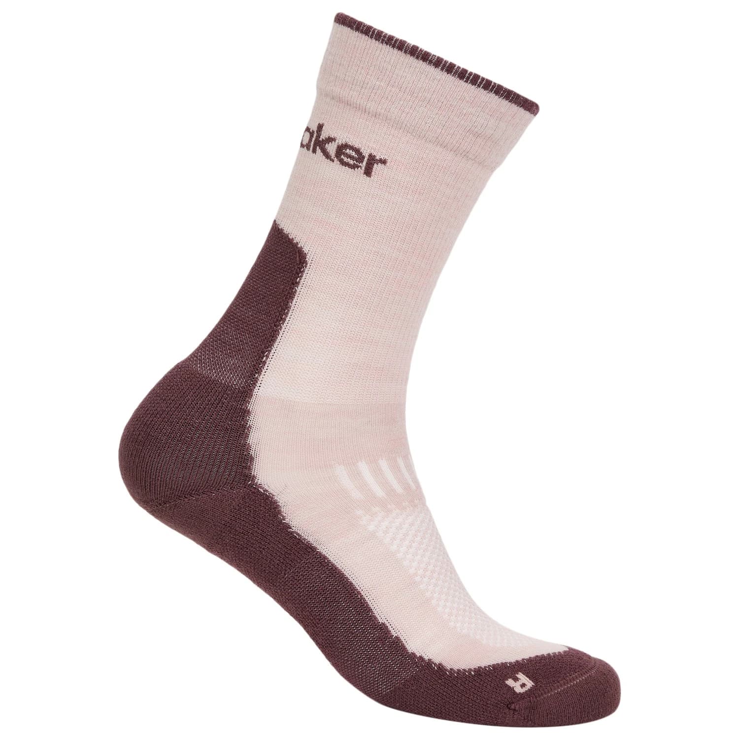 Дамски туристически чорапи Icebreaker Women's Merino Hike+ Light Crew Walking socks - Pink Quartz / Java