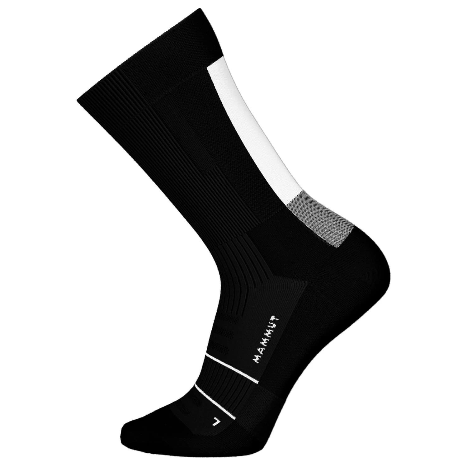 Чорапи за бягане Mammut Mountain Running Lightweight Merino Crew Running socks - Black / White
