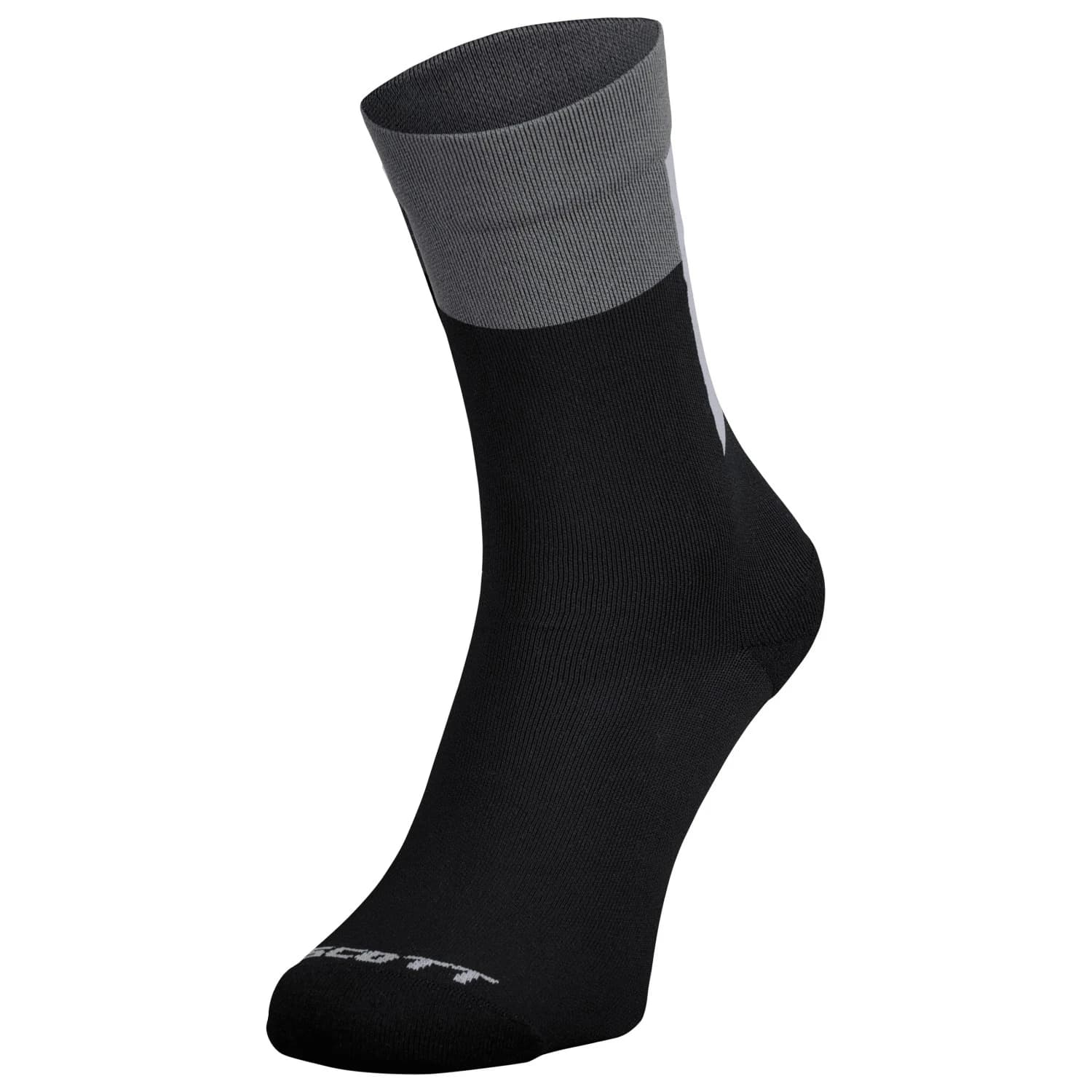 Чорапи за колоездене Scott Block Stripe Crew Cycling socks - Black / Dark Grey