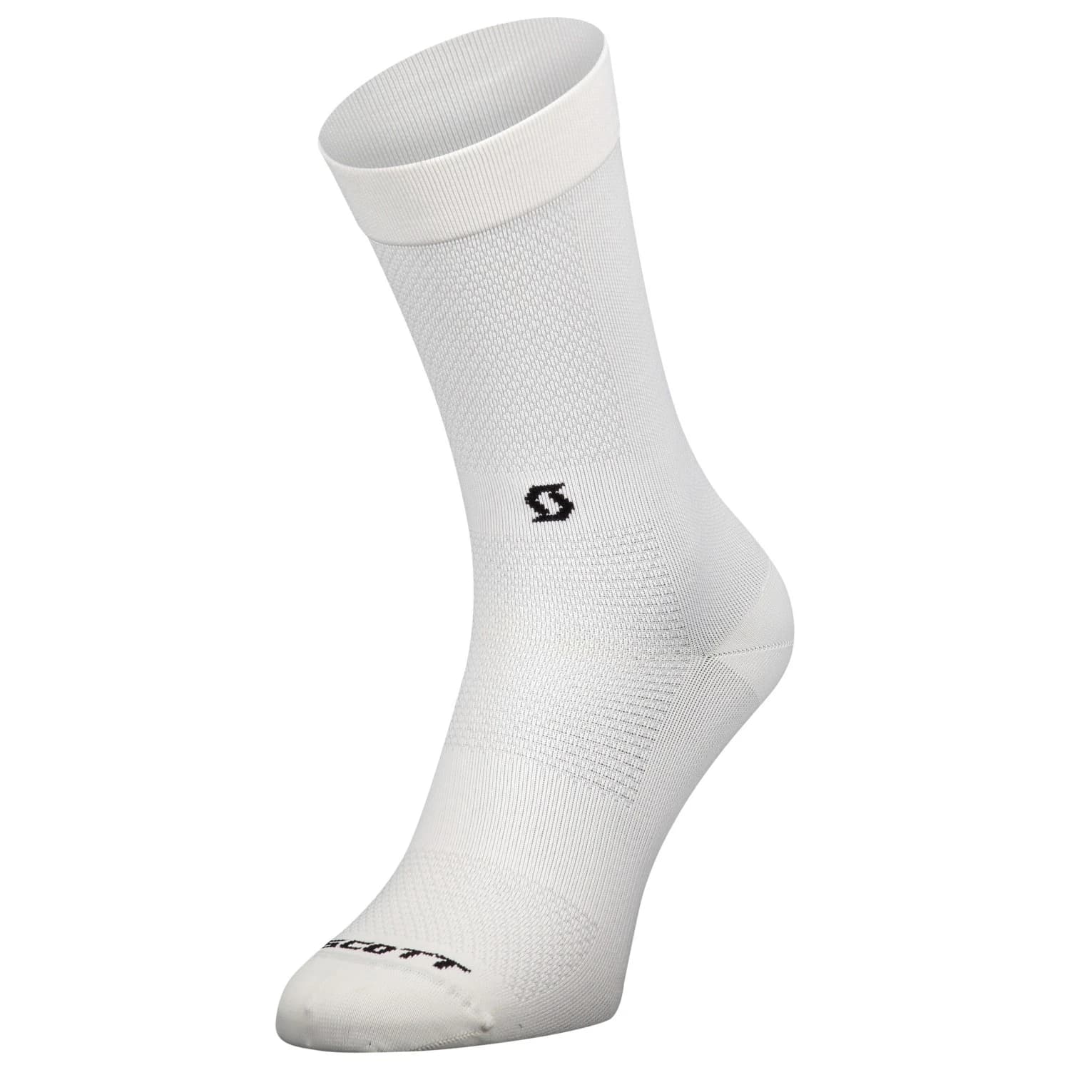 Чорапи за колоездене Scott Performance No Shortcuts Crew Cycling socks - White / Black
