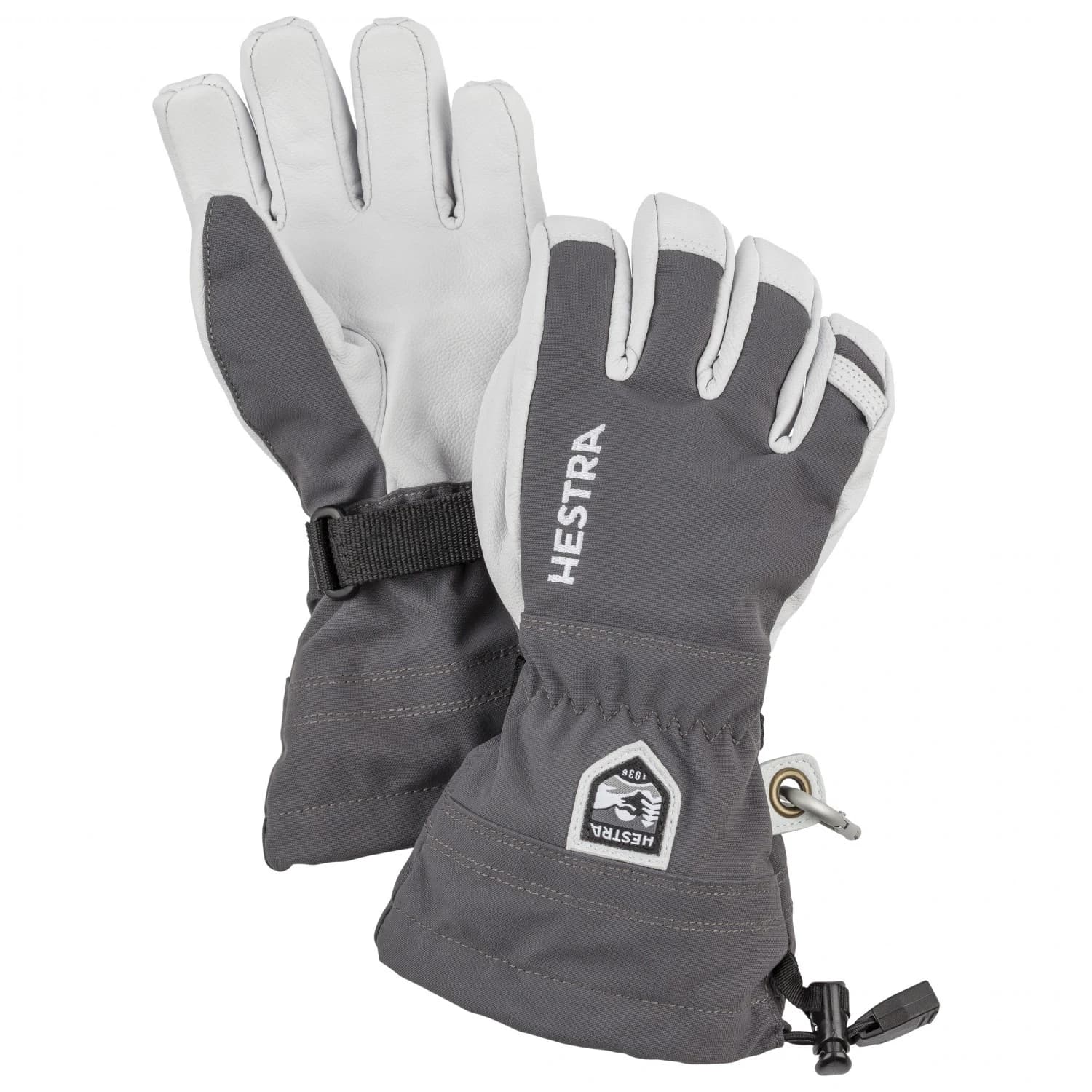 Детски ръкавици Hestra Kid's Army Leather Heli Ski 5 Finger Gloves - Grey