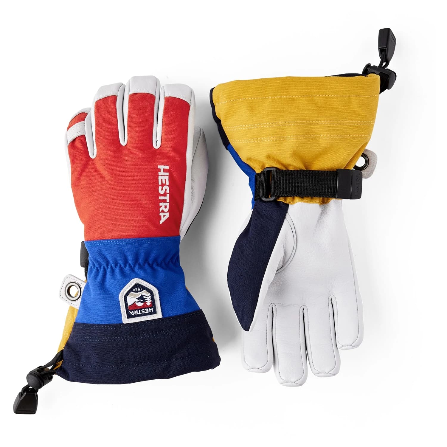 Детски ръкавици Hestra Kid's Army Leather Heli Ski 5 Finger Gloves - Light Red Multi