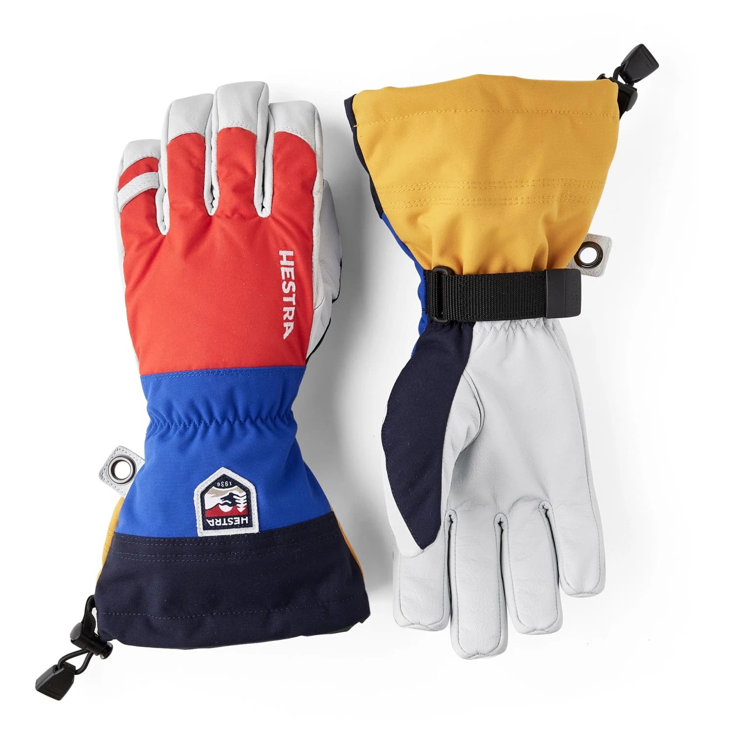 Ръкавици Hestra Army Leather Heli Ski 5 Finger Gloves - Light Red Multi