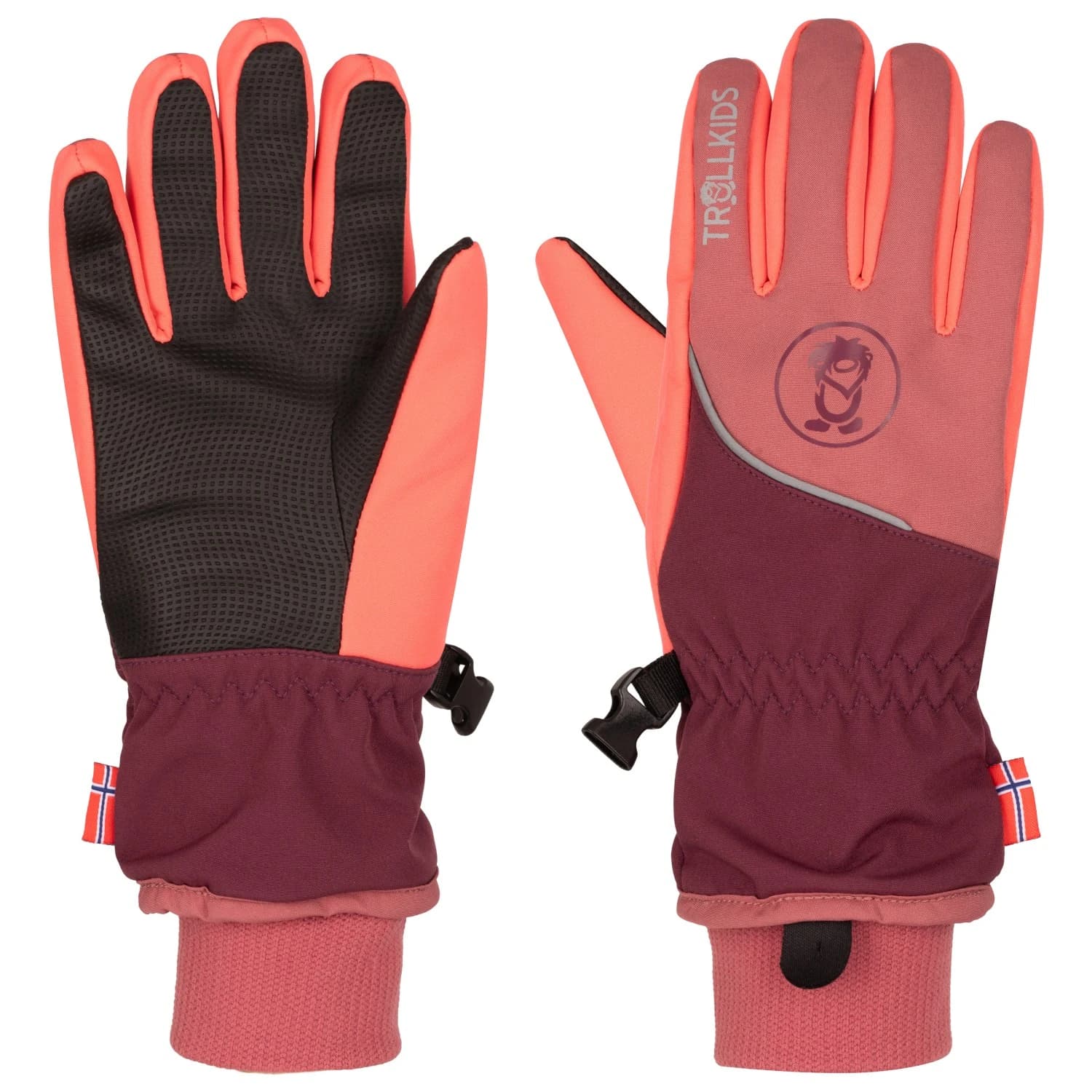 Детски ръкавици Trollkids Kid's Trolltunga Glove - Frozen Berry / Deep Ruby / Pink Salmon