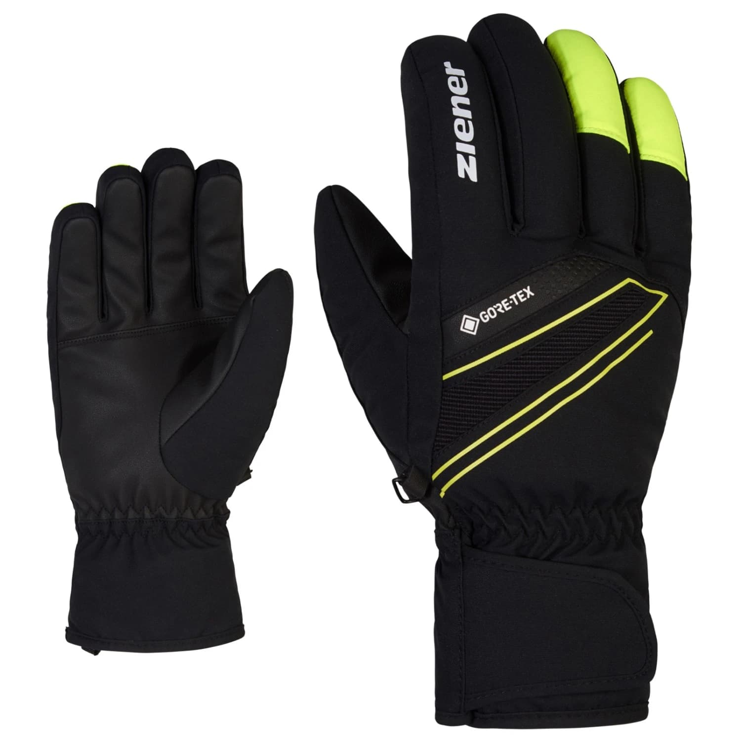 Ръкавици Ziener Gunar GTX Glove Ski Alpine Gloves - Black / Poison Yellow