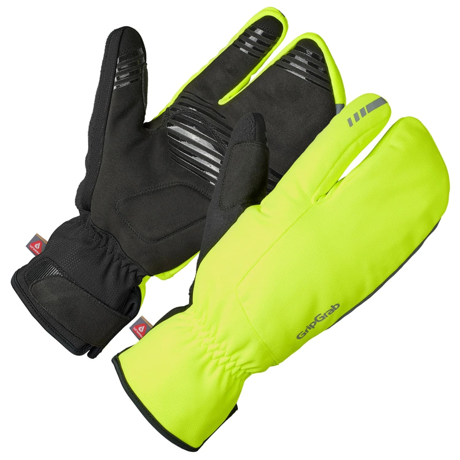 Ръкавици GripGrab Nordic 2 Windproof Deep Winter Lobster Gloves - Yellow Hi-Vis