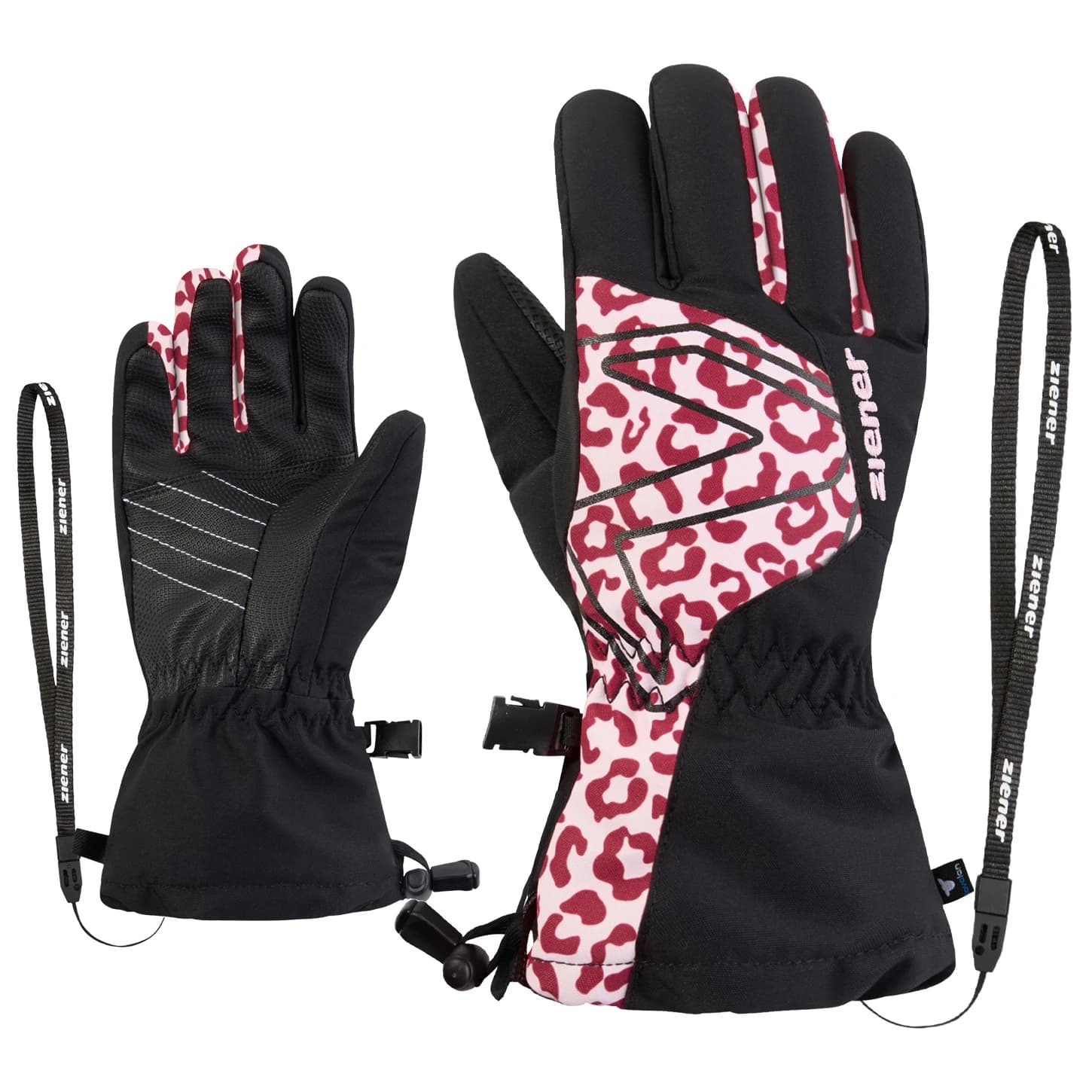 Детски ръкавици Ziener Kid's Laval AS AW Gloves - Black / Red Leo