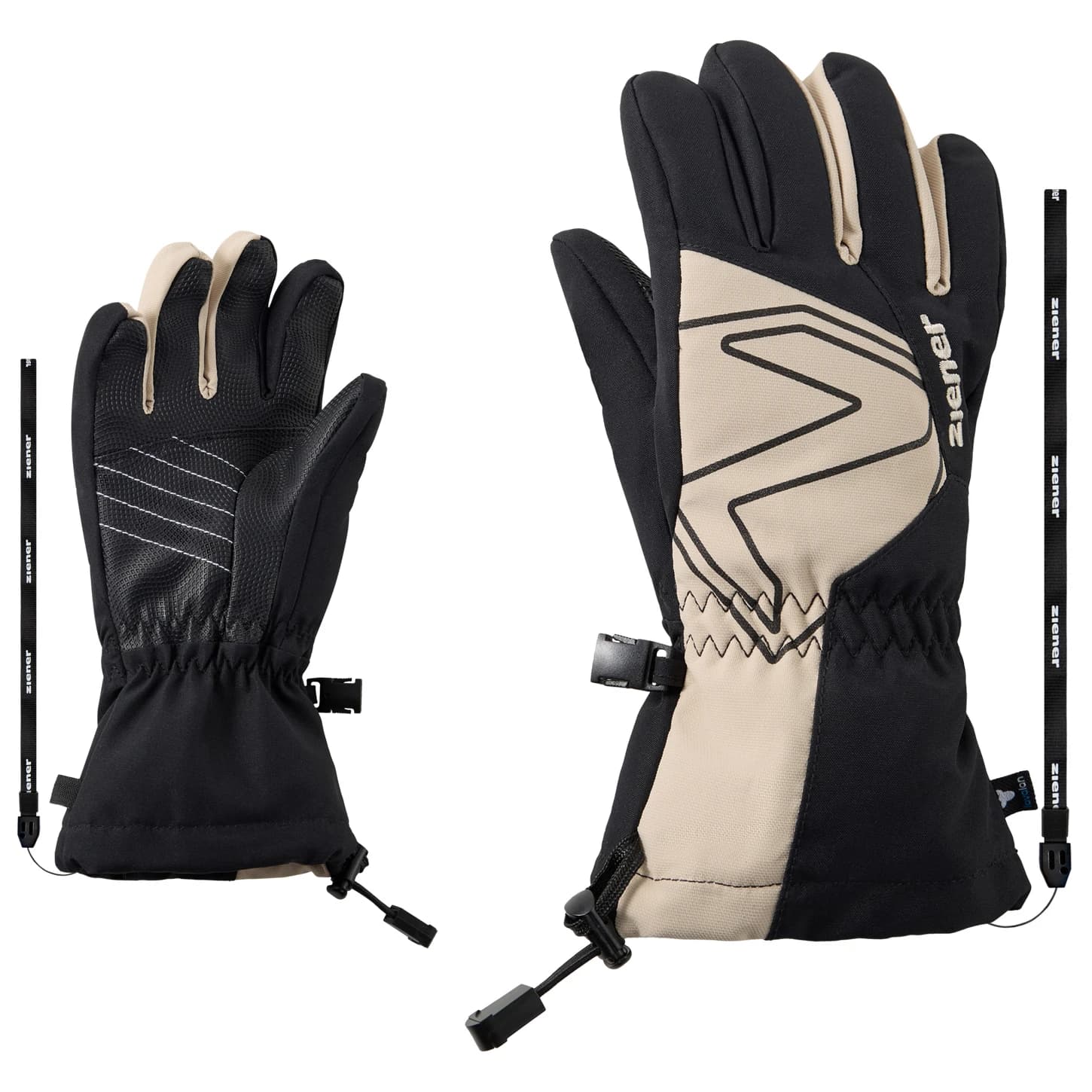 Детски ръкавици Ziener Kid's Laval AS AW Gloves - Black / Soft Taupe