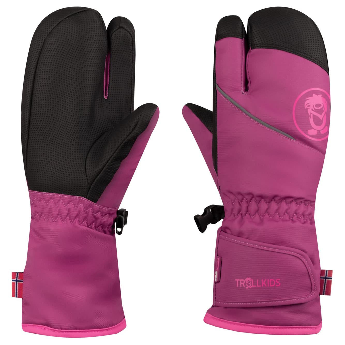 Детски ръкавици Trollkids Kid's Troll 3 Finger Glove - Bright Berry / Light Magenta