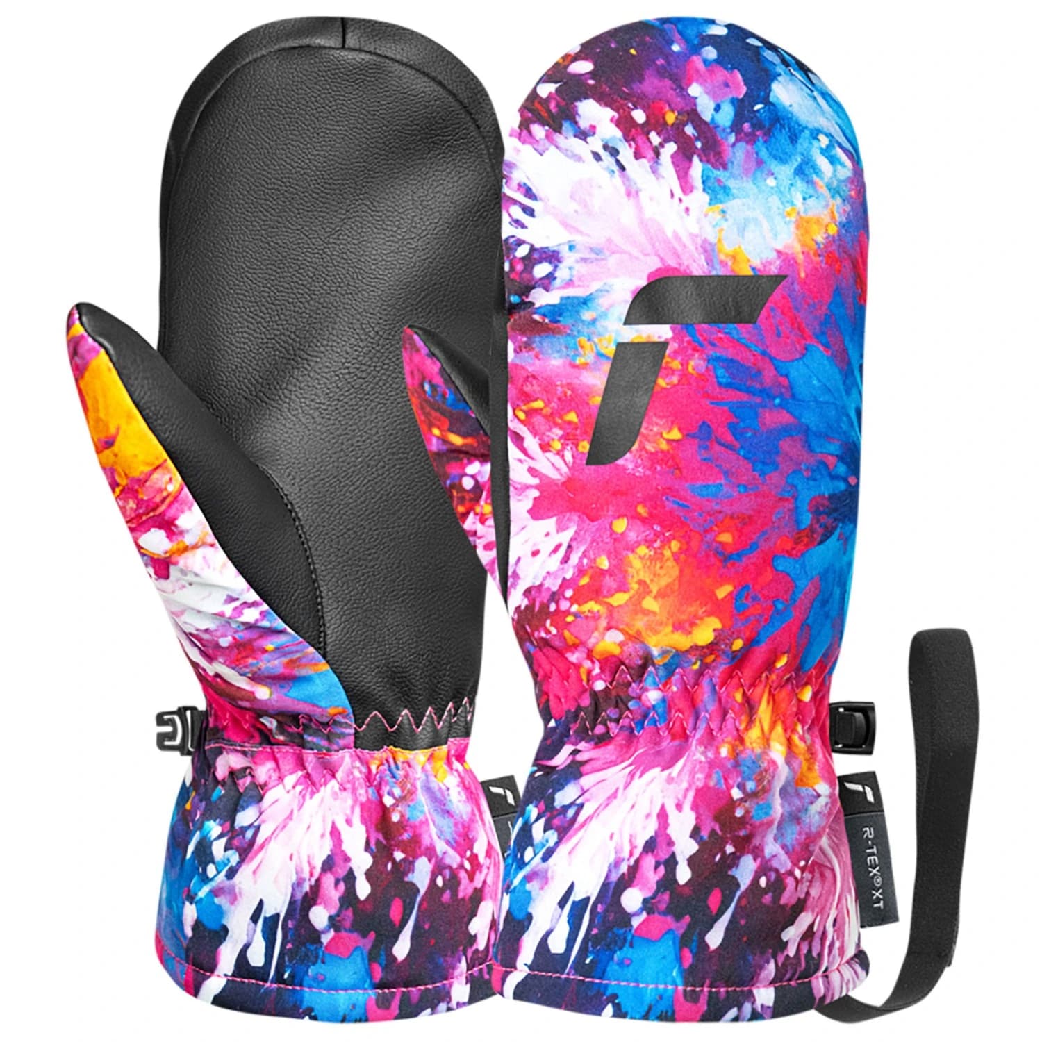 Детски ръкавици Reusch Kid's Carter R-TEX XT Mitten Gloves - Black / Multicolour Snowflake