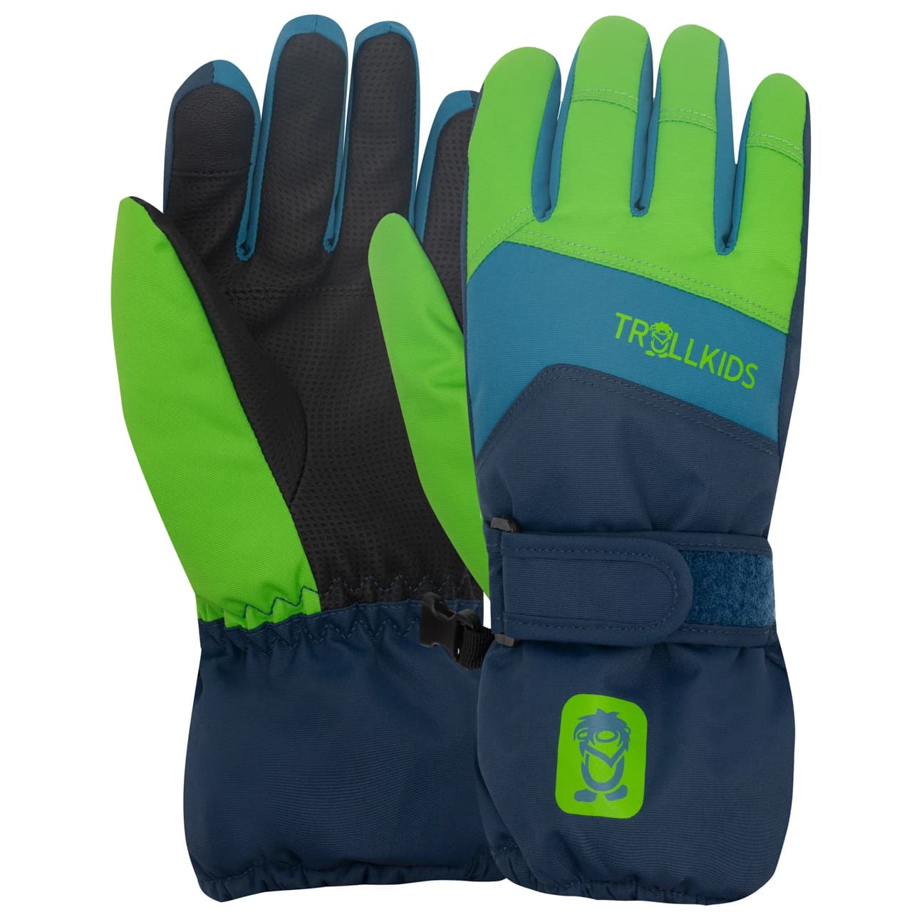 Детски ръкавици Trollkids Kid's Rauland Glove - Mystic Blue / Fresh Green / Dark Marine