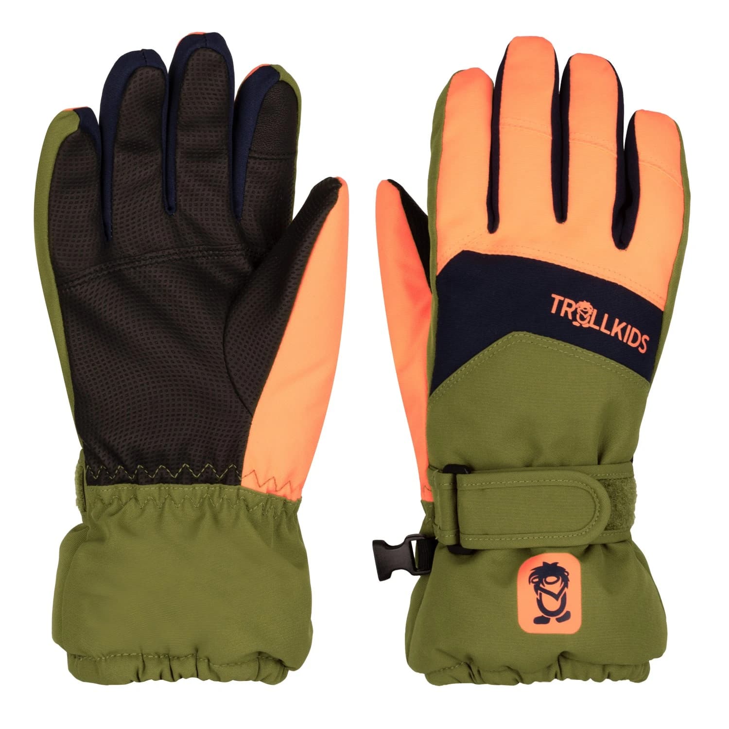 Детски ръкавици Trollkids Kid's Rauland Glove - Spruce Green / Navy / Vivid Orange