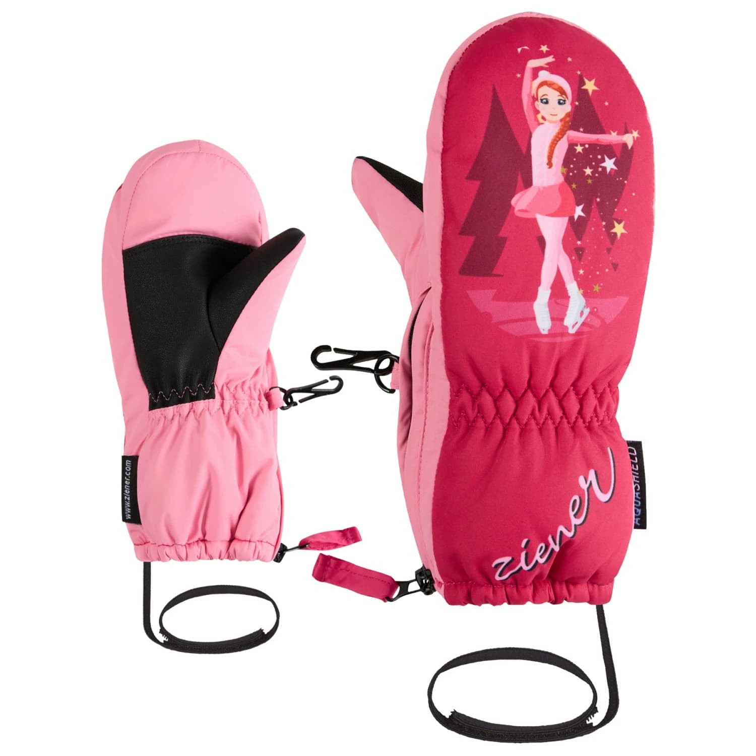 Детски ръкавици Ziener Kid's Leprint-Z AS Gloves - Pop Pink
